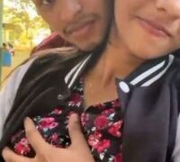 Cute couple boyfriend pressing her boob exclusive viral video